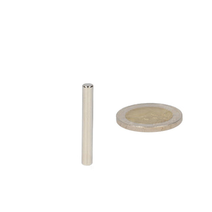 Neodymium Staafmagneet Ø4 x 30 mm N48 NiCuNi - Magnetenspecialist Import & Export B.V.