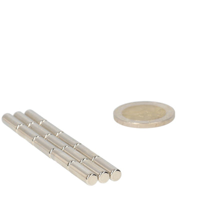 Neodymium Staafmagneet Ø5 x 15 mm N48 NiCuNi - Magnetenspecialist Import & Export B.V.