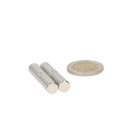 Neodymium Staafmagneet Ø8 x 20 mm N45 NiCuNi - Magnetenspecialist Import & Export B.V.