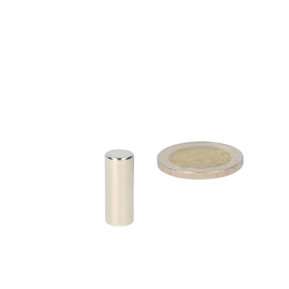 Neodymium Staafmagneet Ø8 x 20 mm N45 NiCuNi - Magnetenspecialist Import & Export B.V.