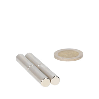 Neodymium Staafmagneet Ø8 x 30 mm N48 NiCuNi - Magnetenspecialist Import & Export B.V.