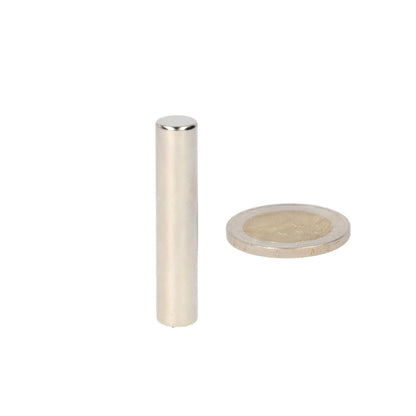 Neodymium Staafmagneet Ø8 x 40 mm N45 NiCuNi - Magnetenspecialist Import & Export B.V.
