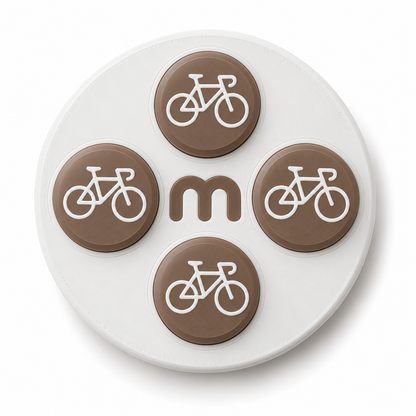 Aimants pour dossards de cyclisme – Marron – Set de 8
