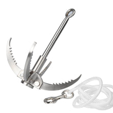 RVS Inklapbare Dreghaak 205 x 230 mm – Extra Sterk met 20 m Touw - Magnetenspecialist Import & Export B.V.