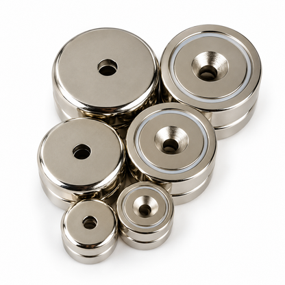 Screw Magnets Starter Pack – 10 Strong Magnets with Countersunk Hole in 3 Sizes
